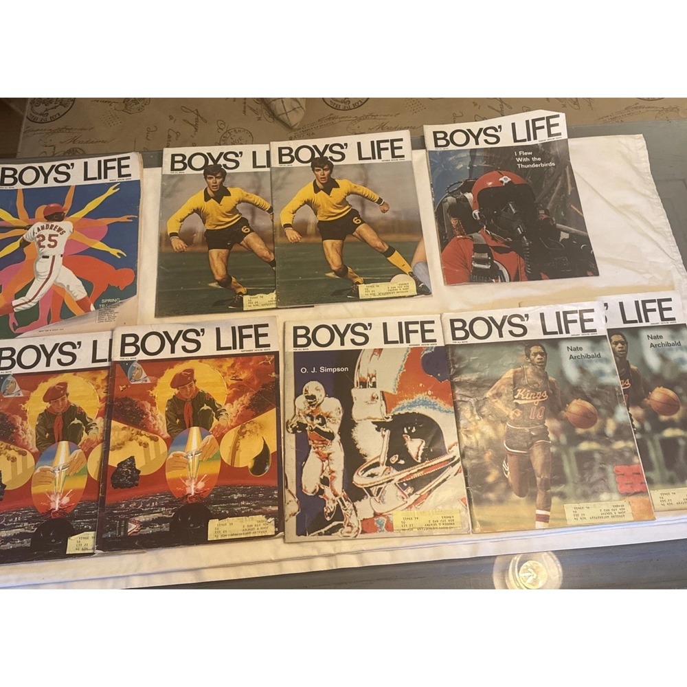 Lot of 9 Vintage Boys Life magazine 1974 Nate Archibald OJ Simpson Freddy Andrew